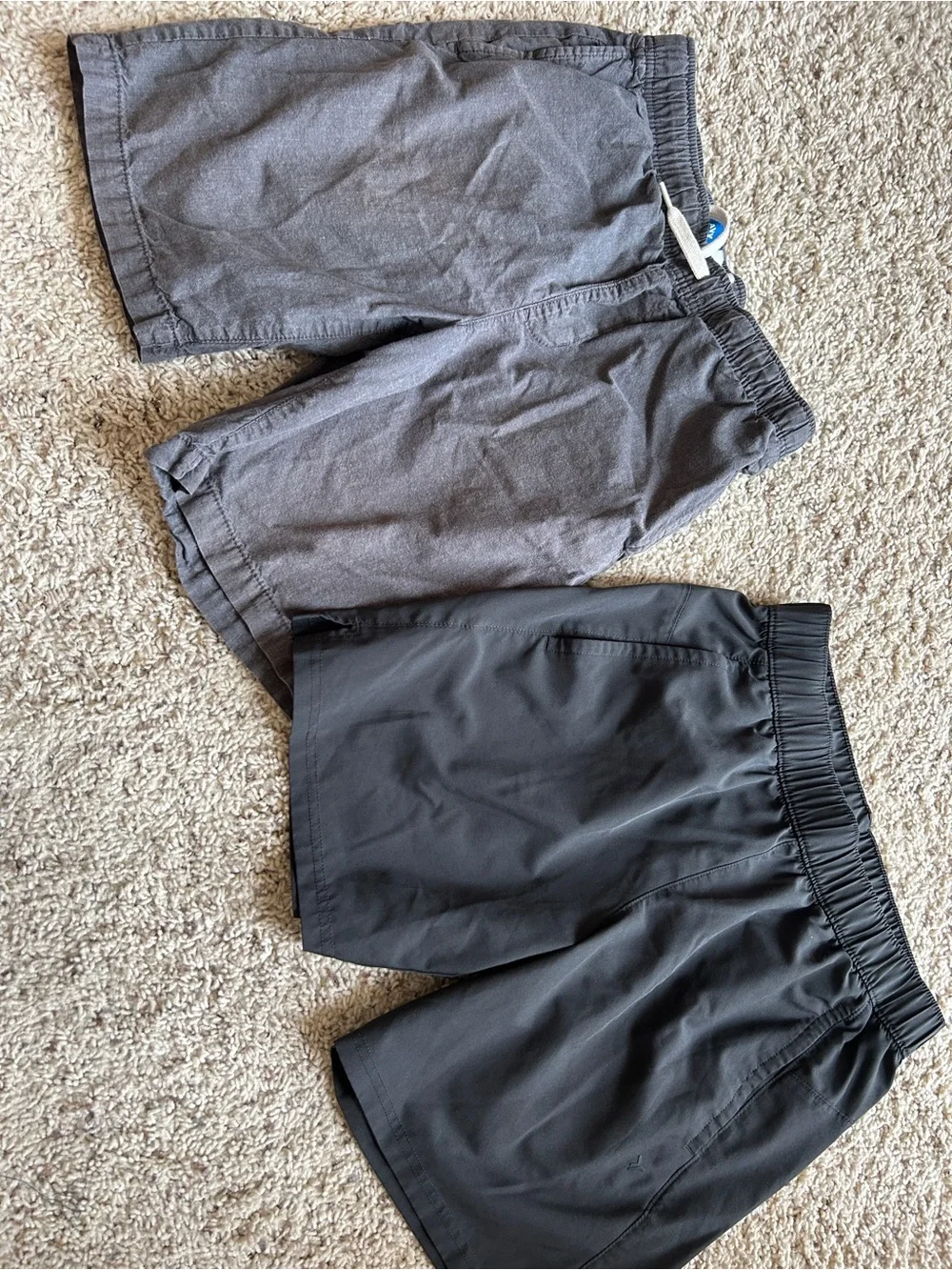 Men's Gray and Black Elastic Waist Casual Shorts, Old Navy